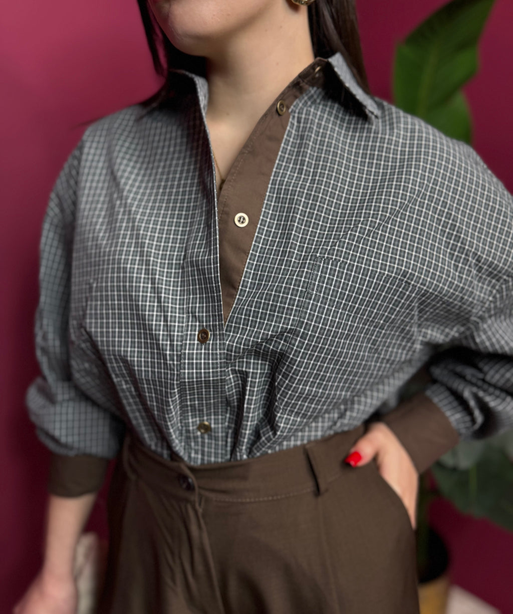 Camicia Polsini Contrasto