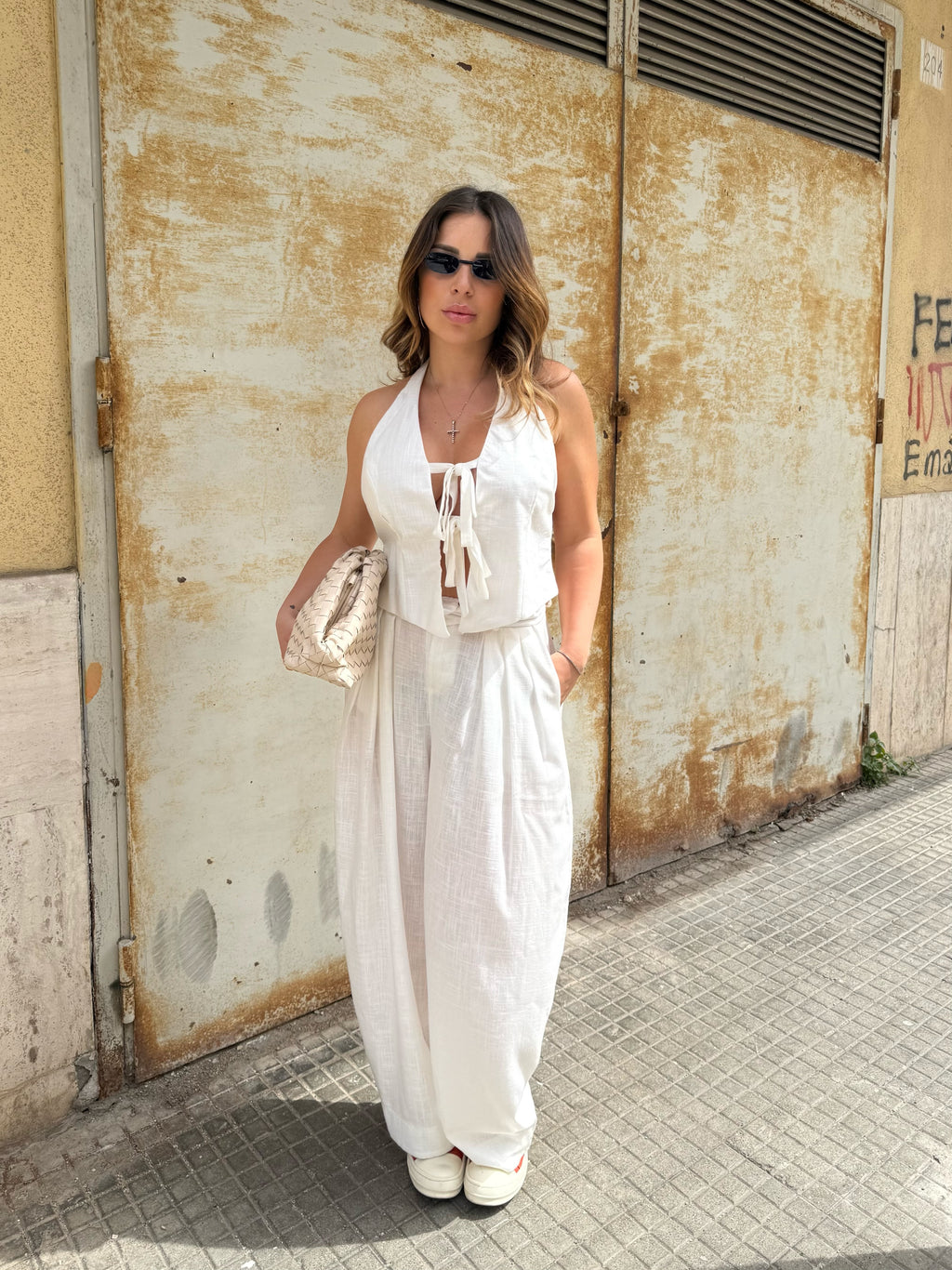 Pantalone Bianco Lino JustWest