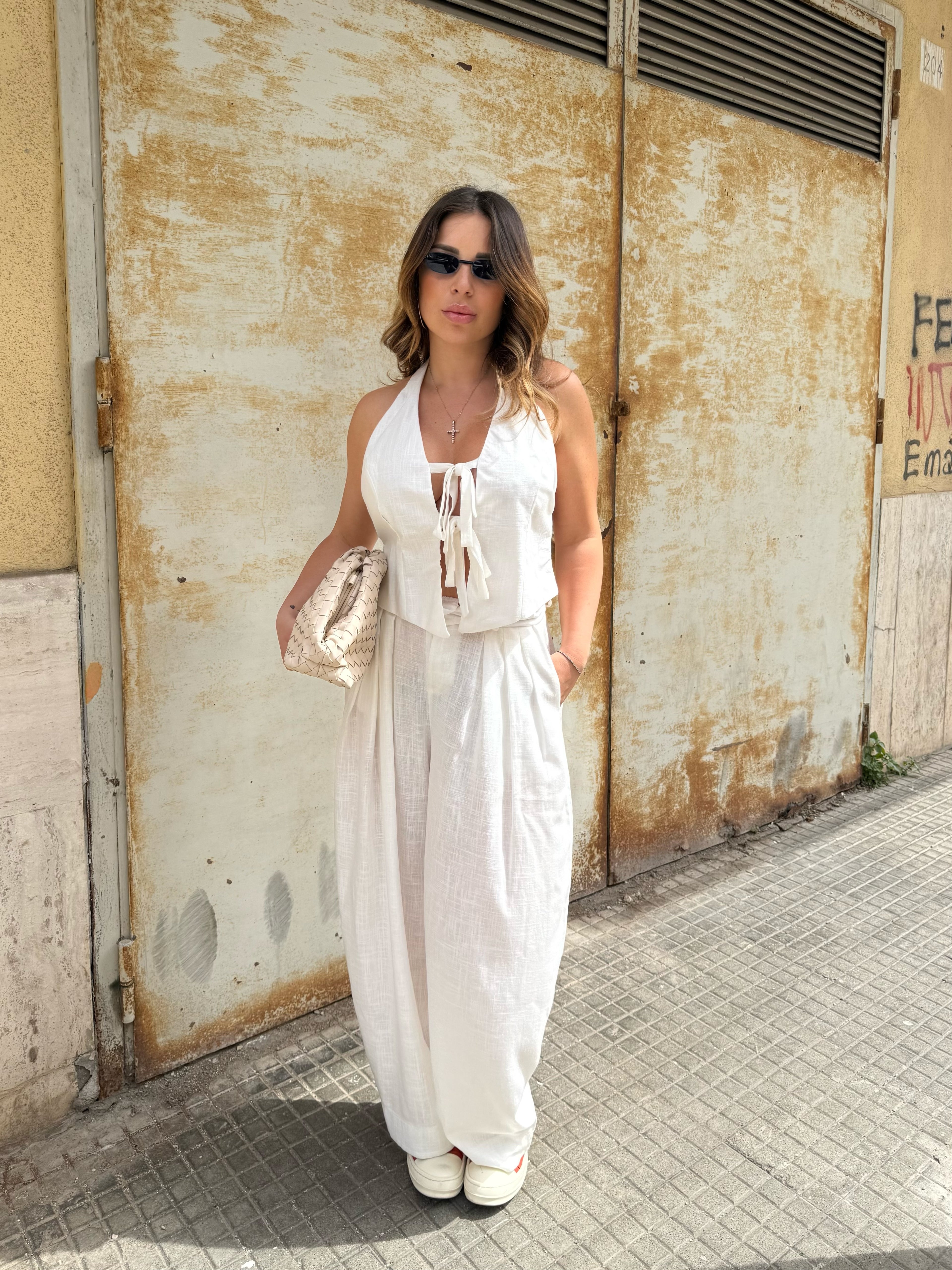 Pantalone Bianco Lino JustWest