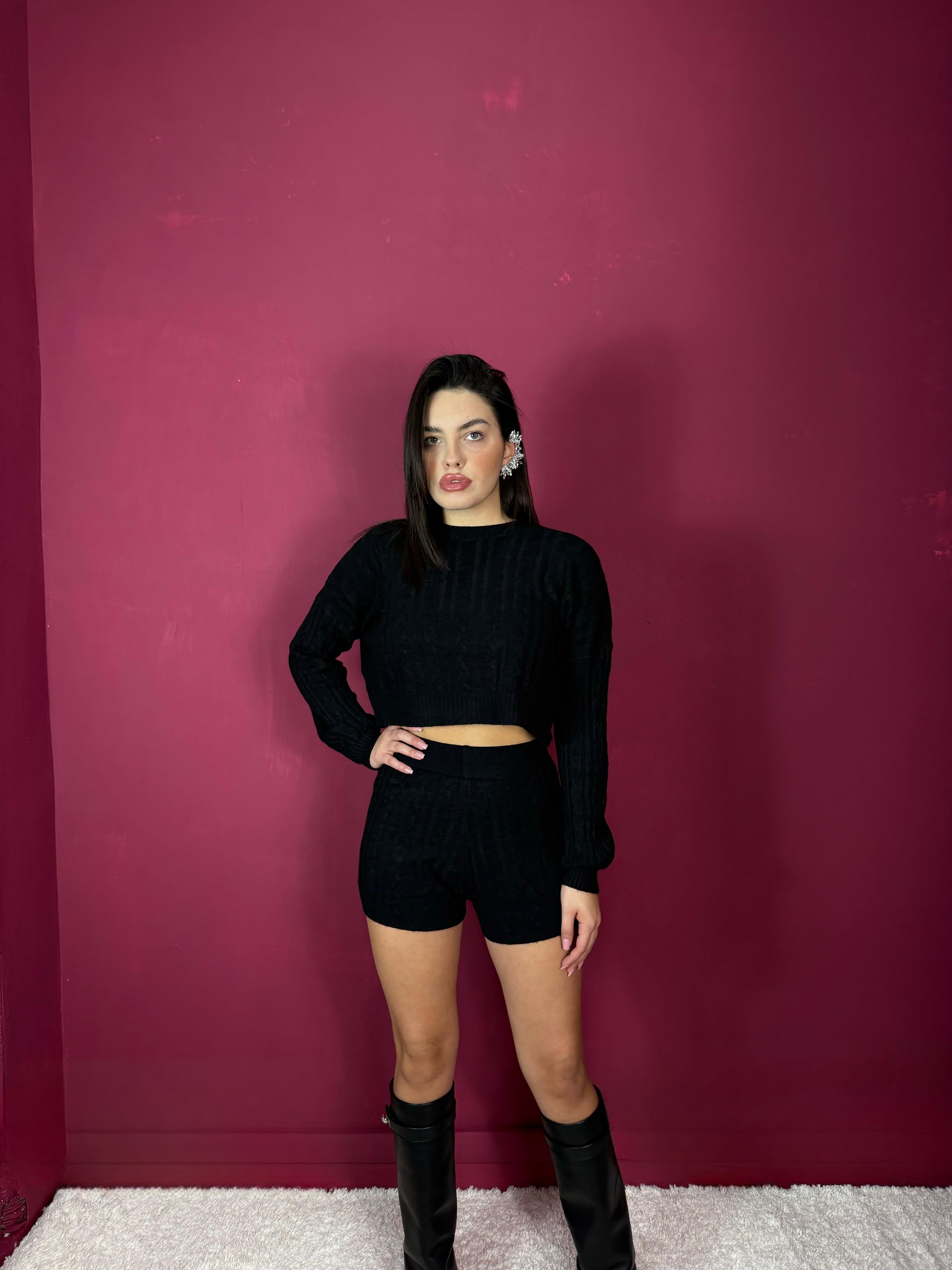 Coordinato Nero in Maglia