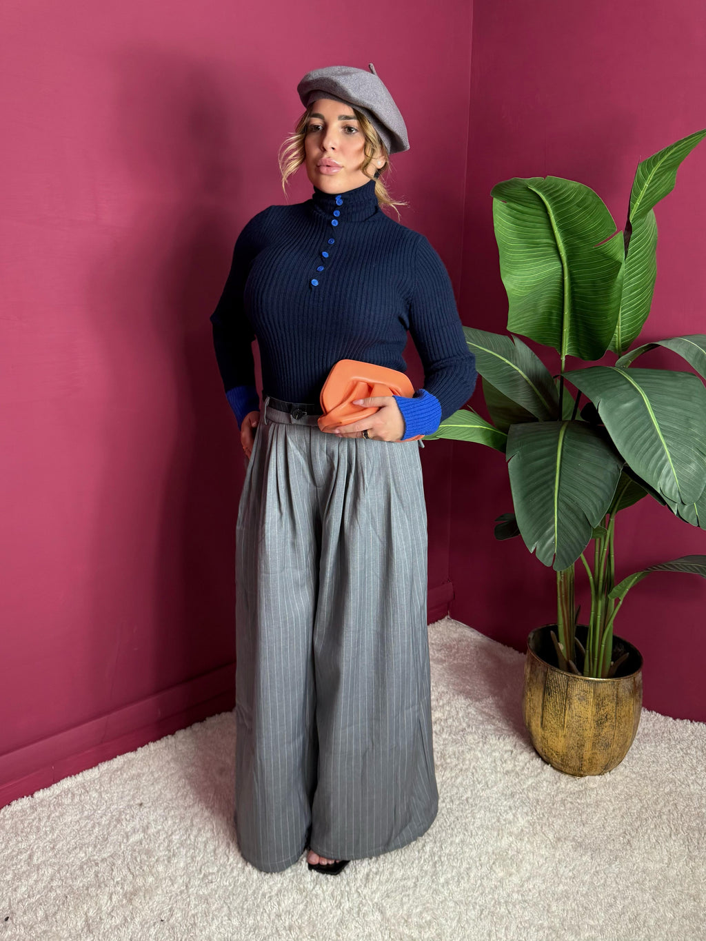 Pantalone Gessato Grigio