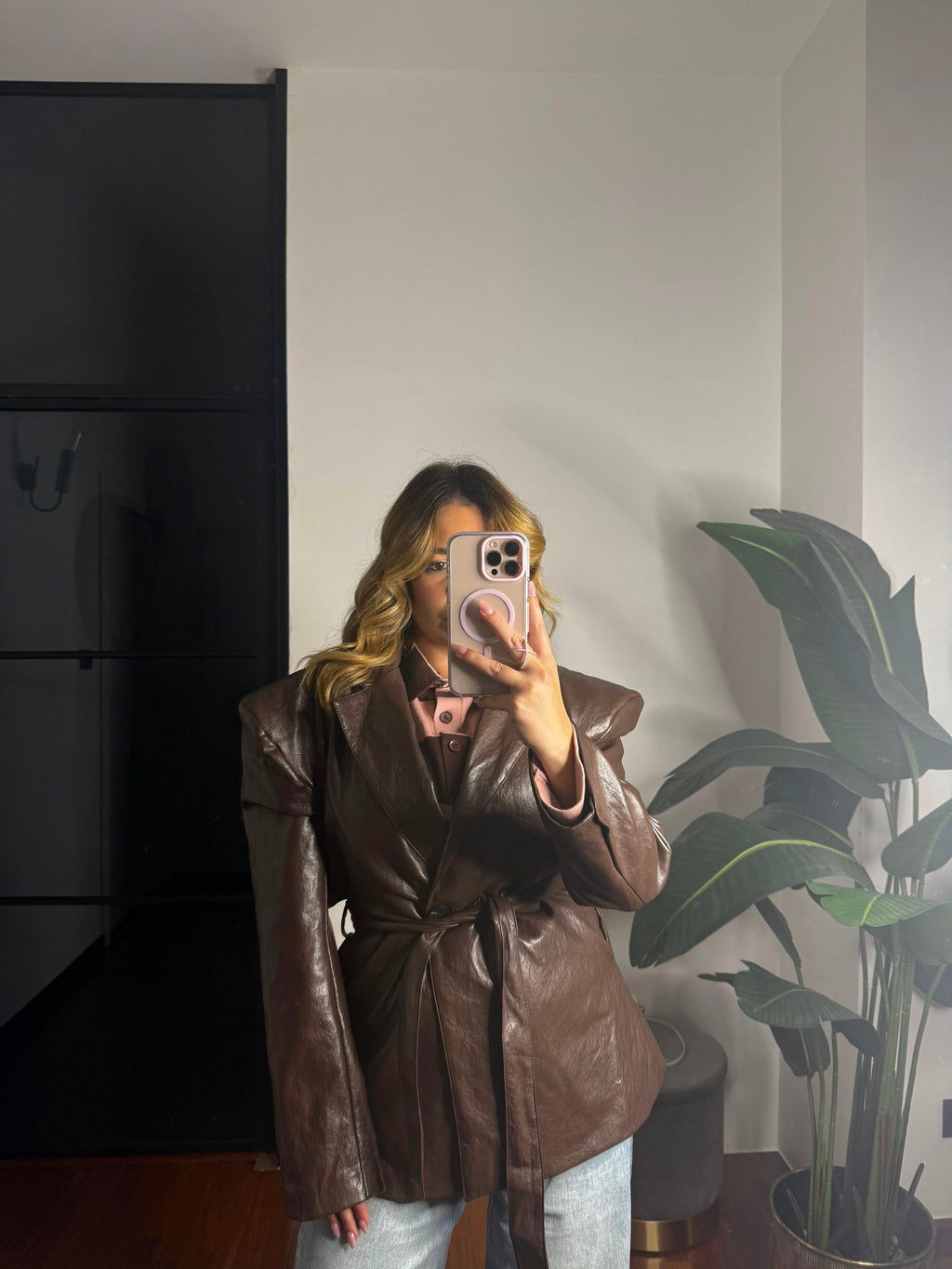 Giacca Pelle Marrone