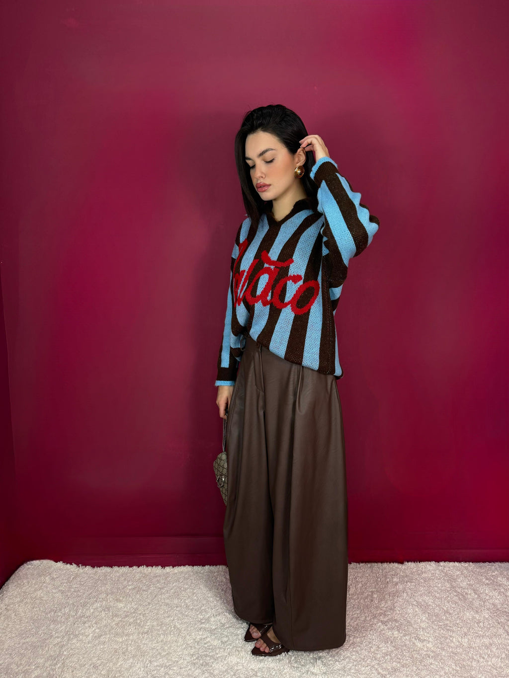 Pantalone EcoPelle Marrone