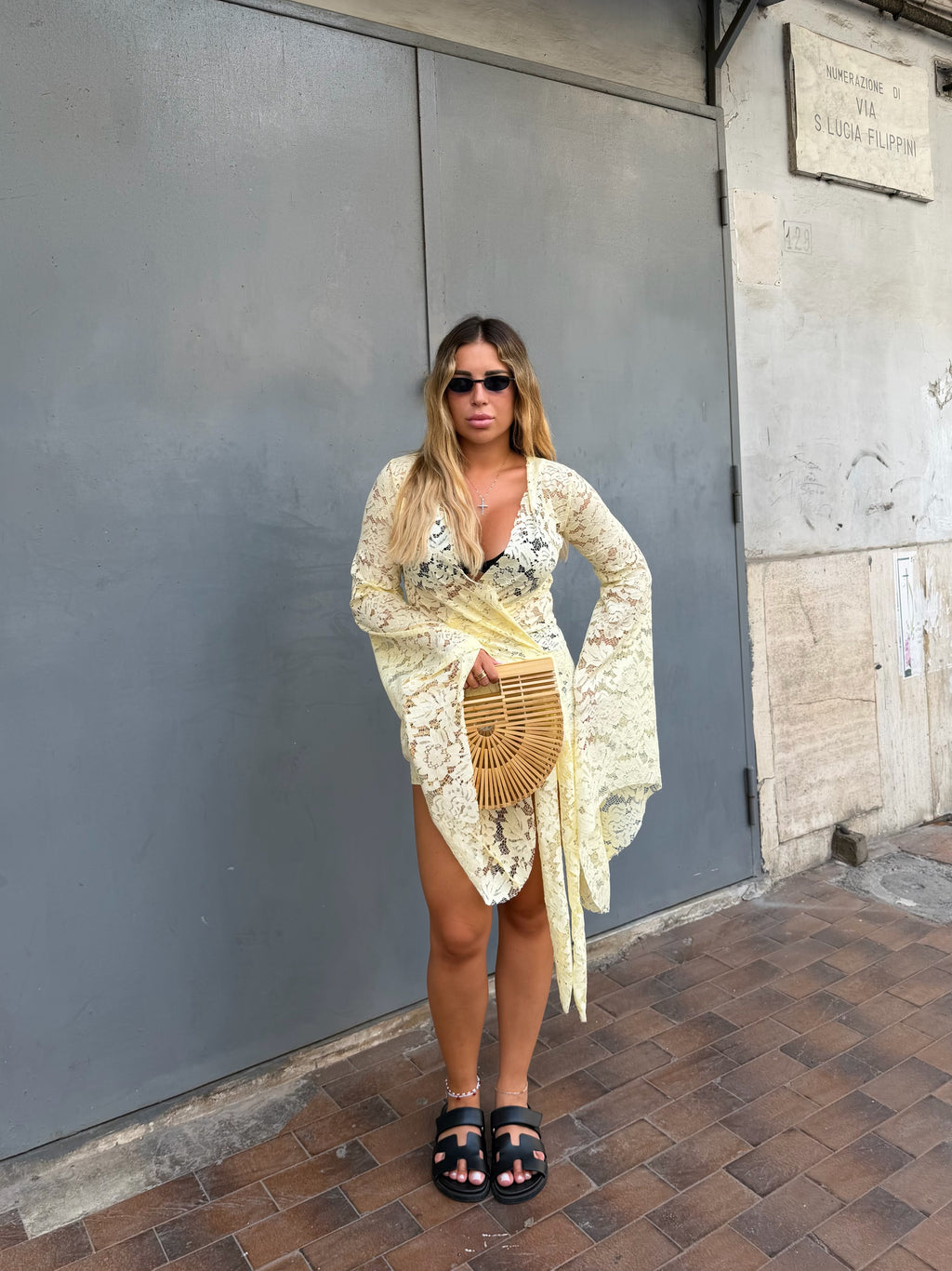 Abito Mare Pizzo Giallo