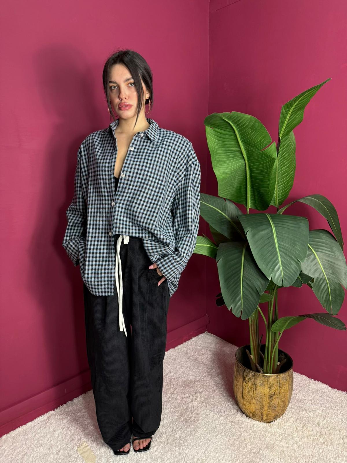 Pantalone Velluto Costine Nero