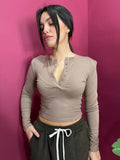Maglia Crop Bottoncini