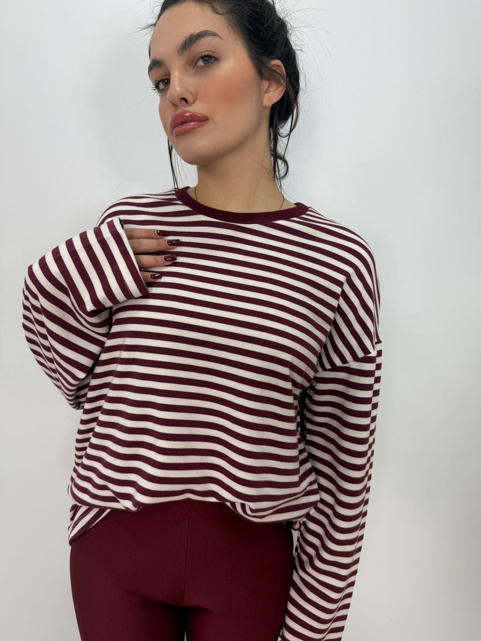 Shirt Righe Bordeaux