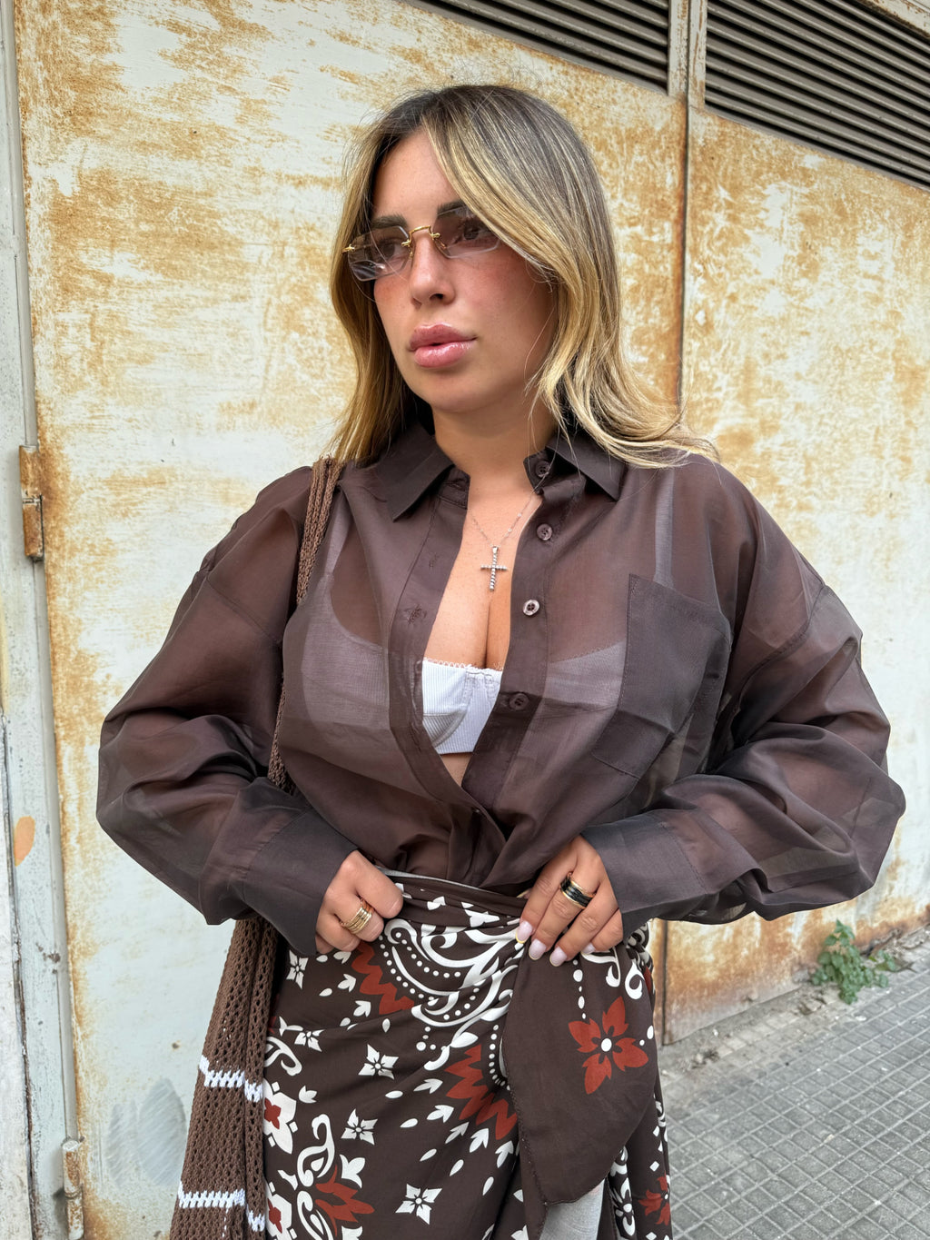 Camicia SemiVelata Marrone
