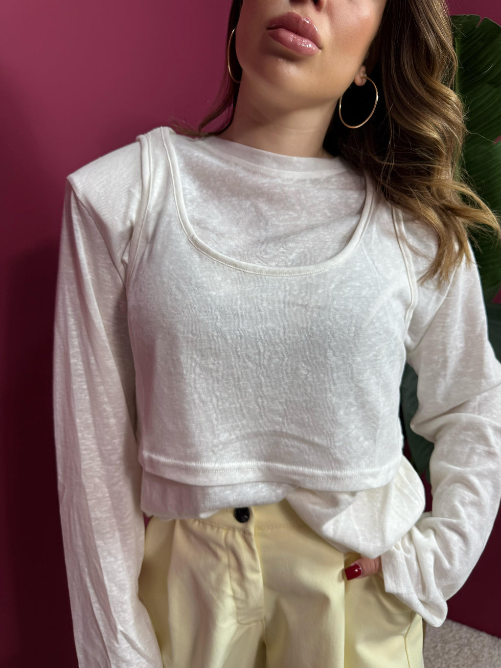 Shirt Canotta Bianca Spallina