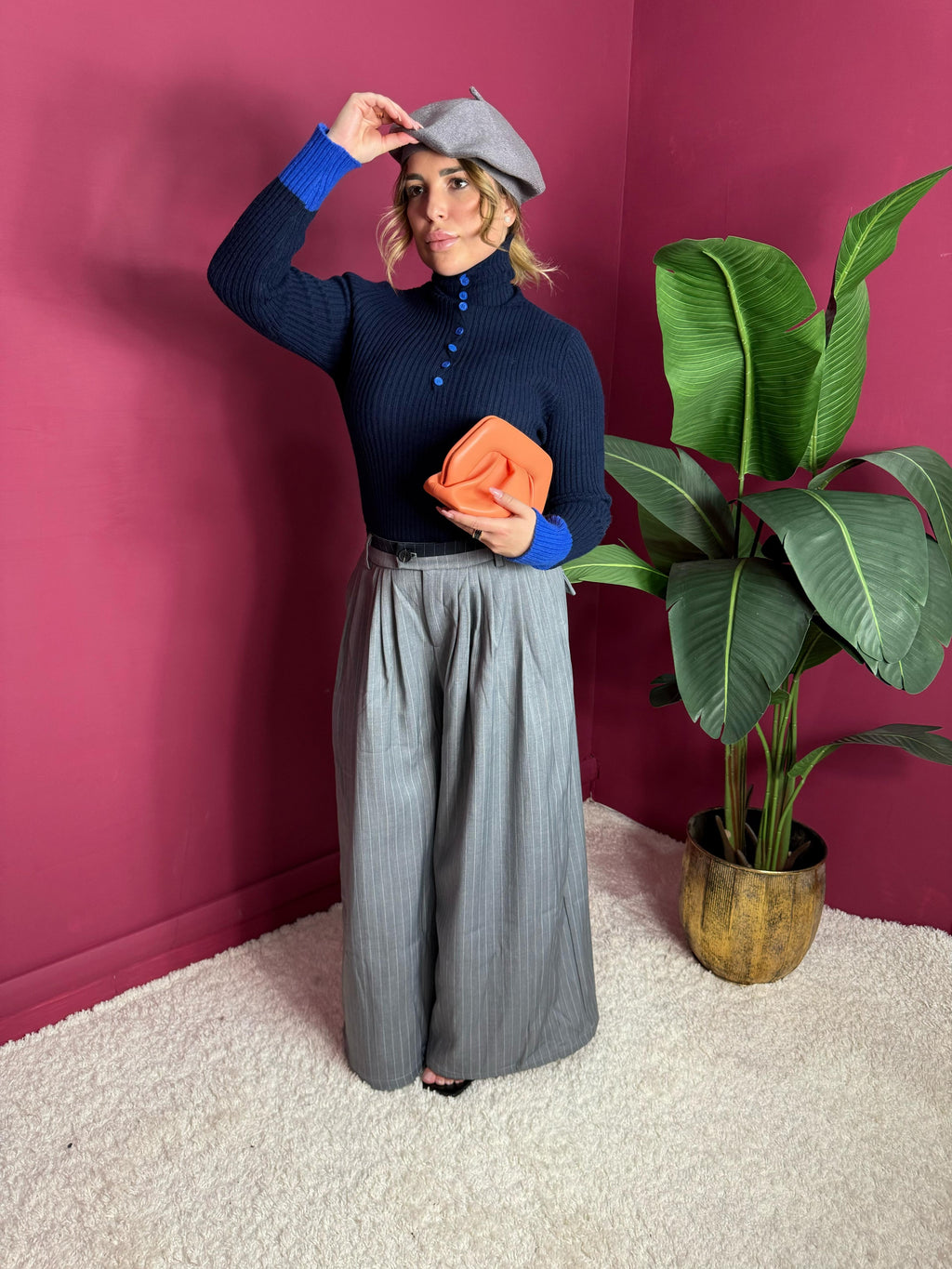 Pantalone Gessato Grigio