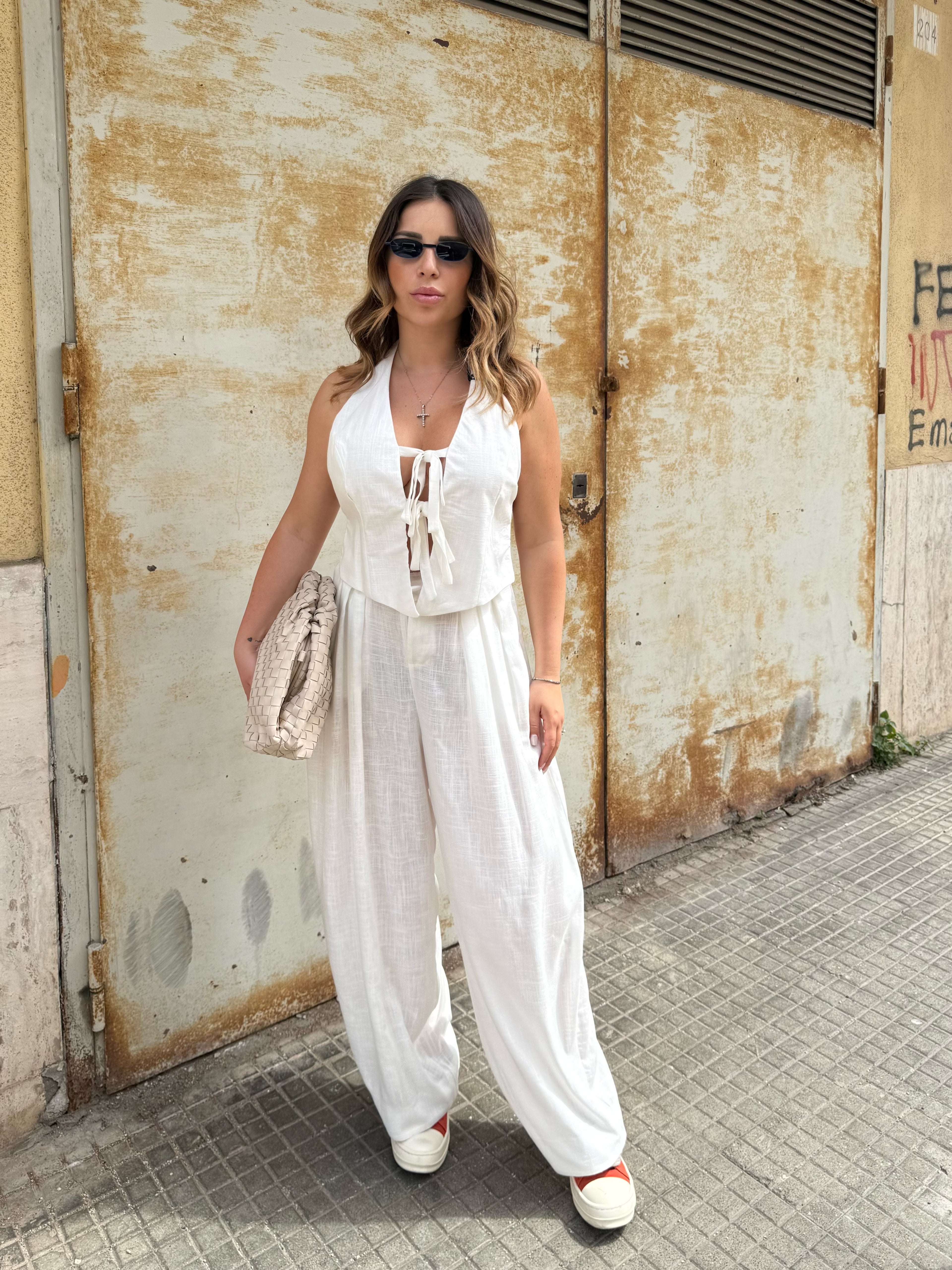 Pantalone Bianco Lino JustWest