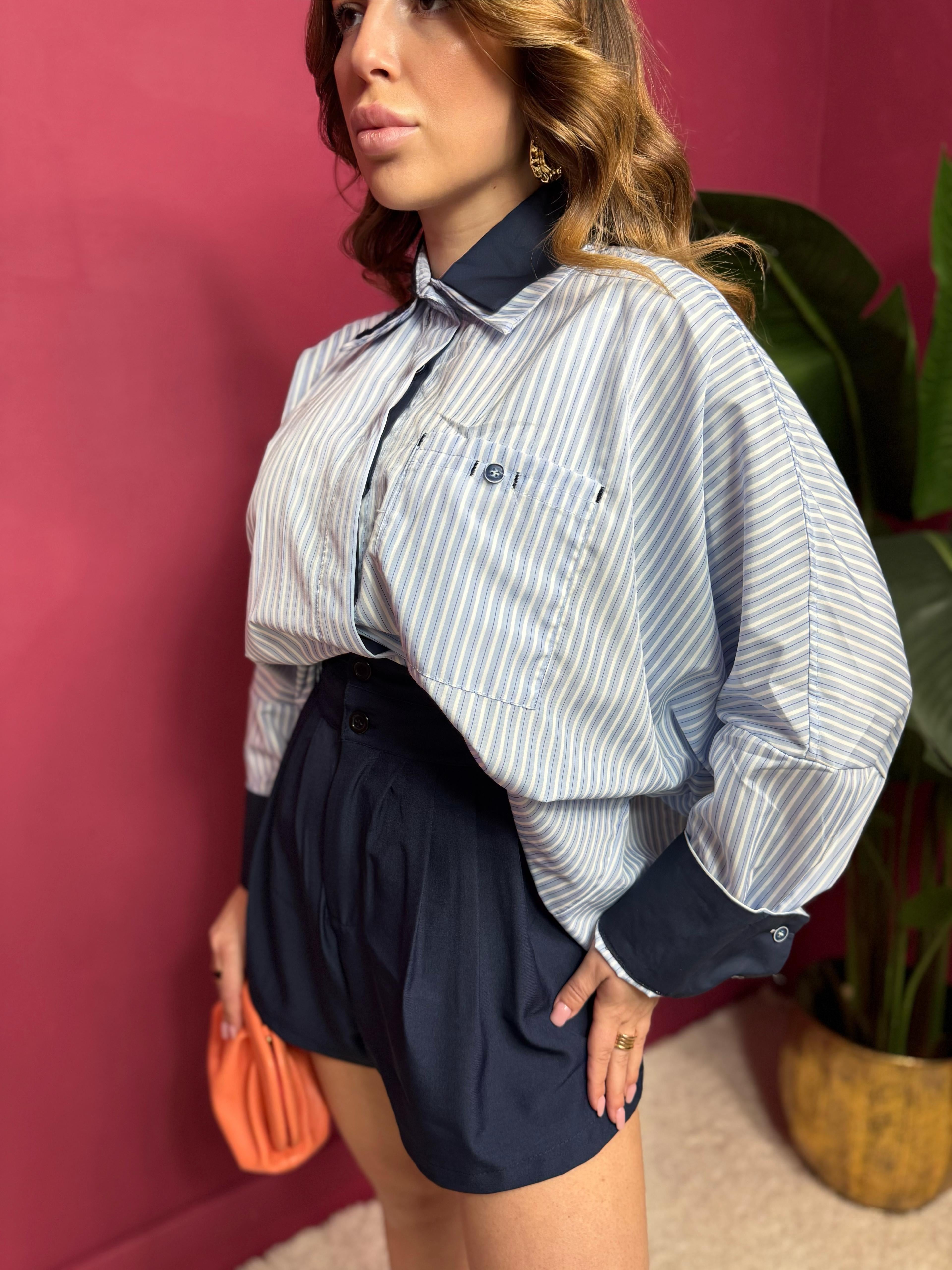 Camicia Polsini Contrasto