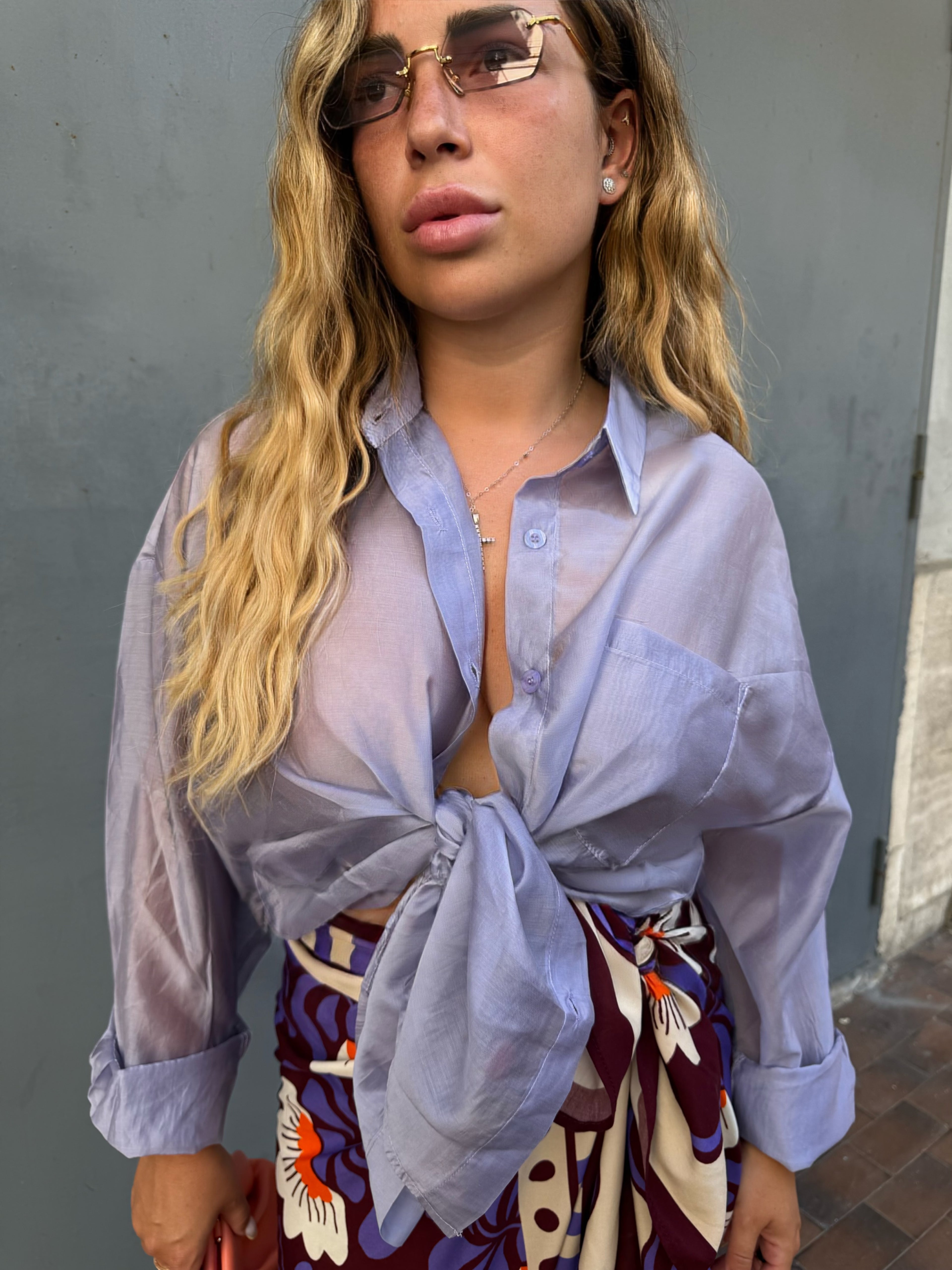 Camicia SemiVelata Lilla