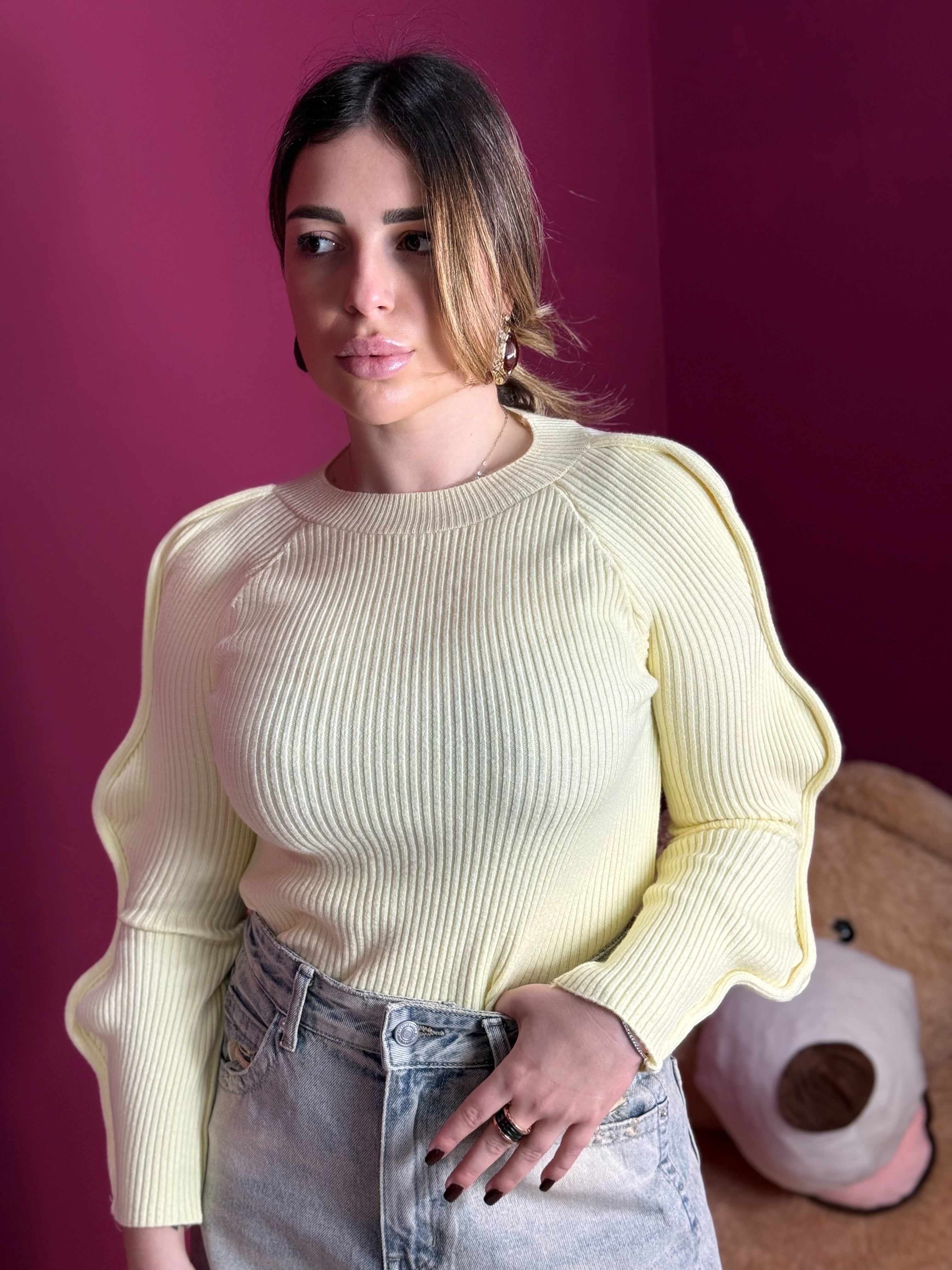 Maglioncino Onde Gialla