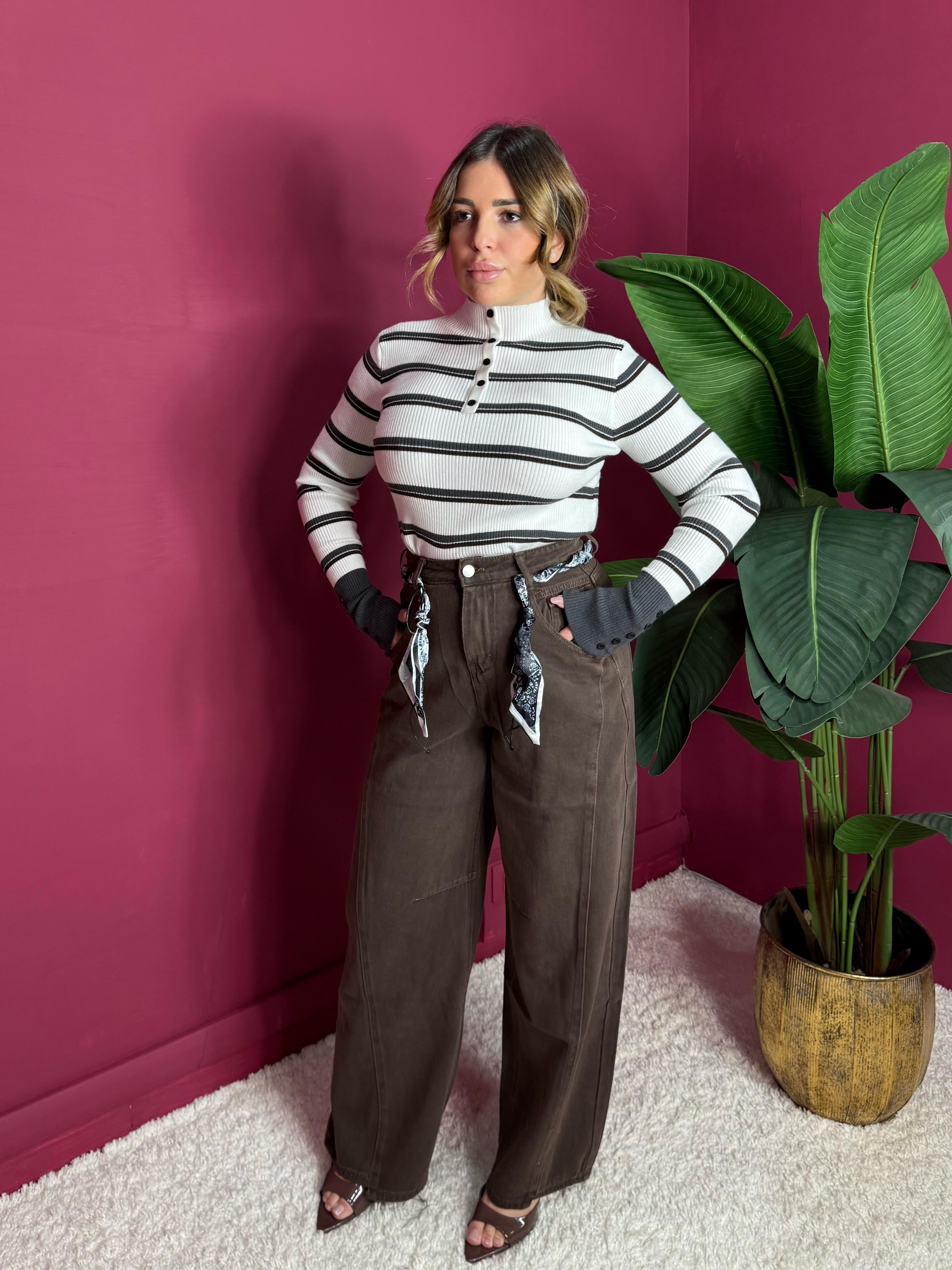 Jeans Marrone Balloon