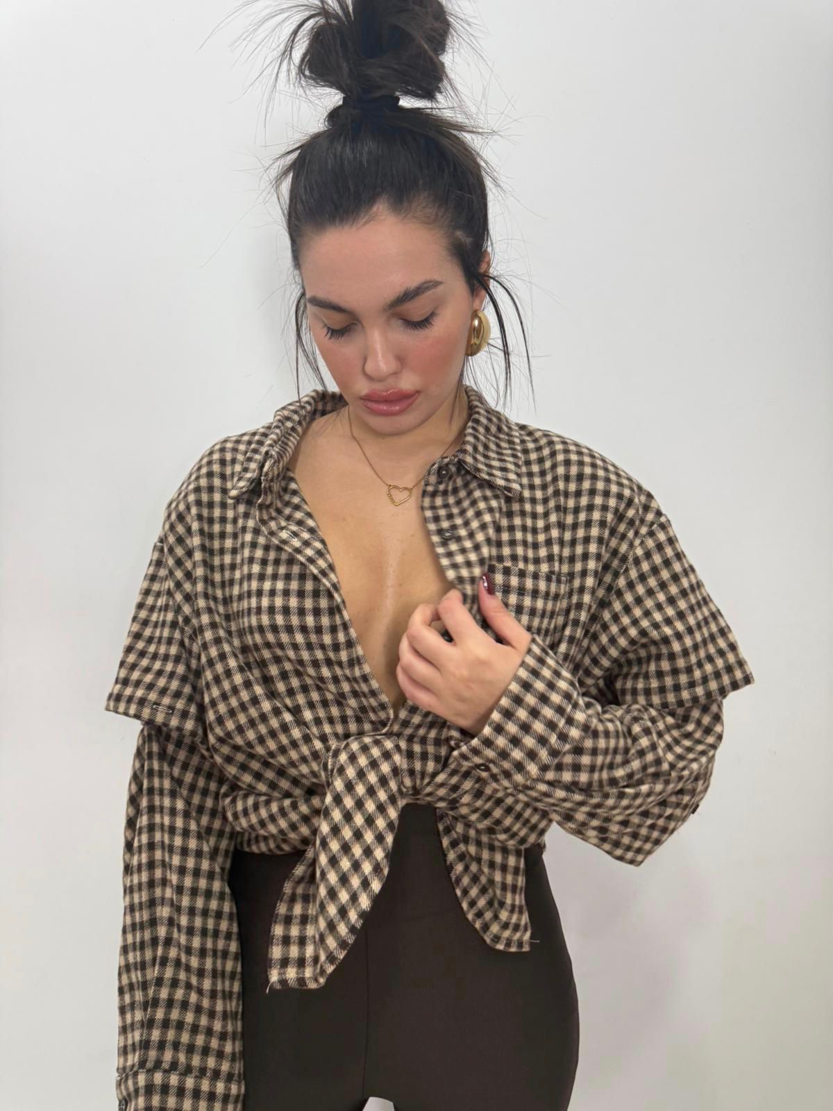 Camicia Quadri Marrone