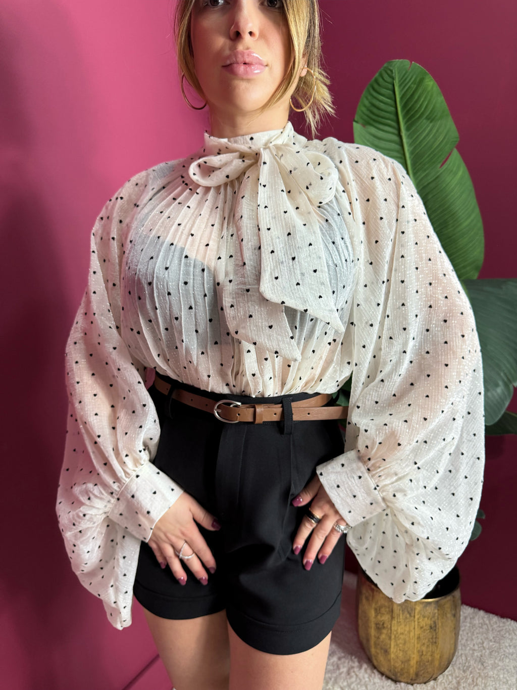 Camicia Cuori Bianca