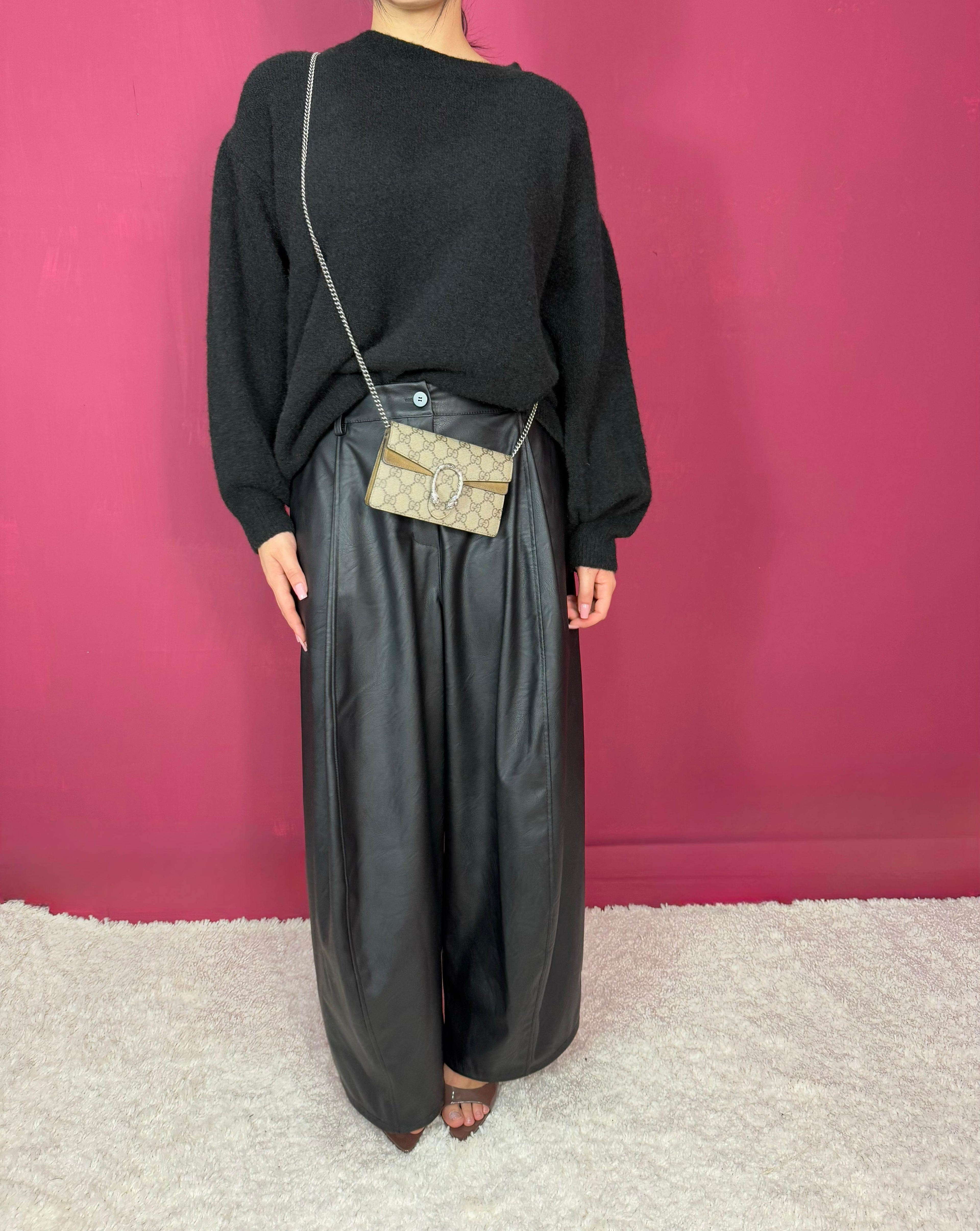 Pantalone EcoPelle Nero