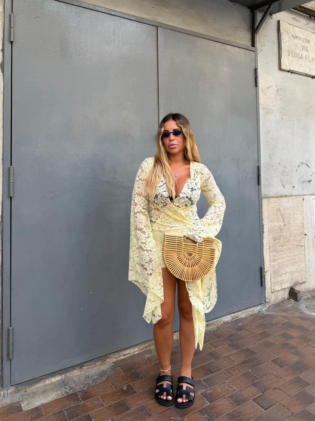 Abito Mare Pizzo Giallo