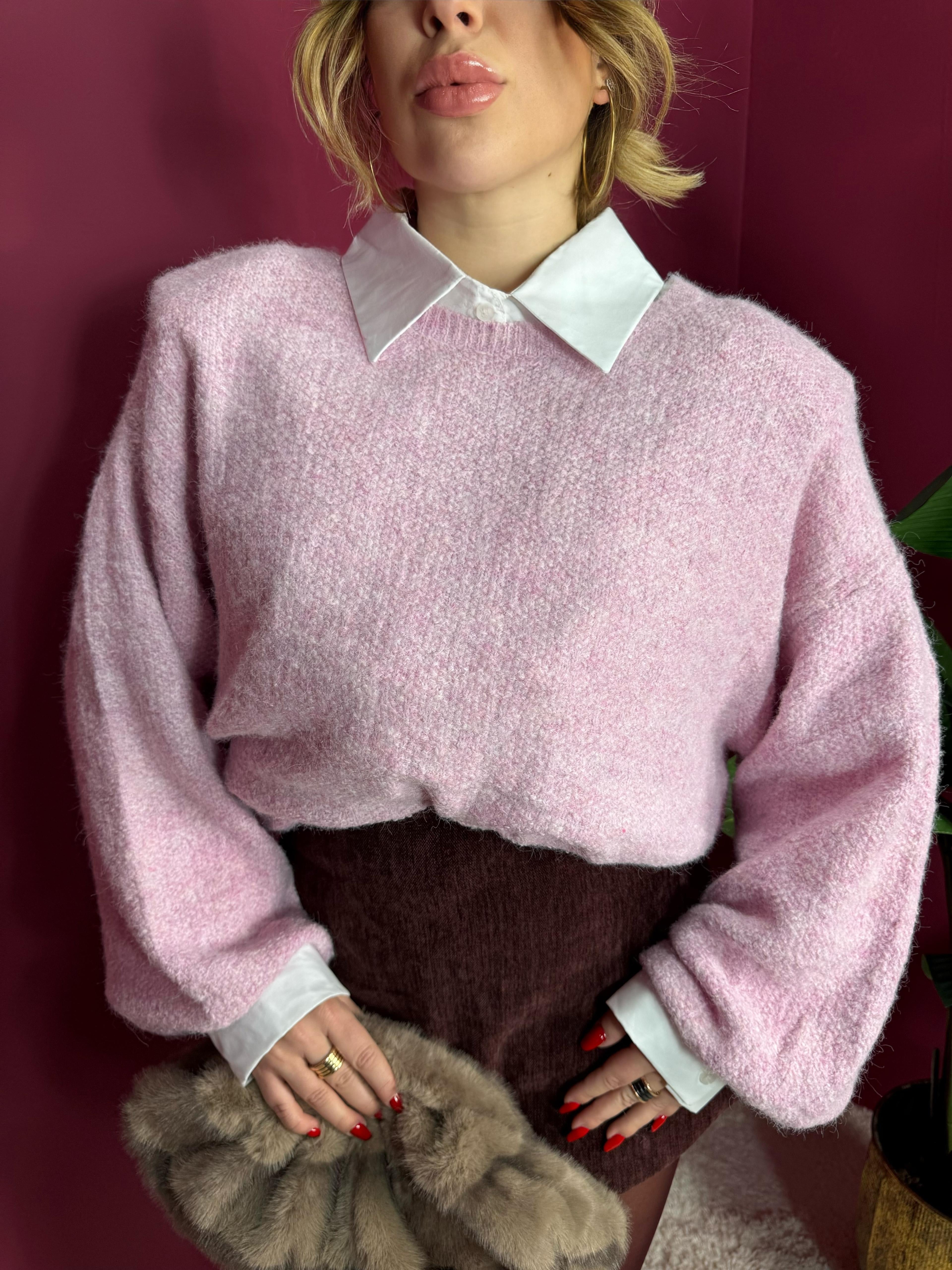 Pull Rosa Con Spalline