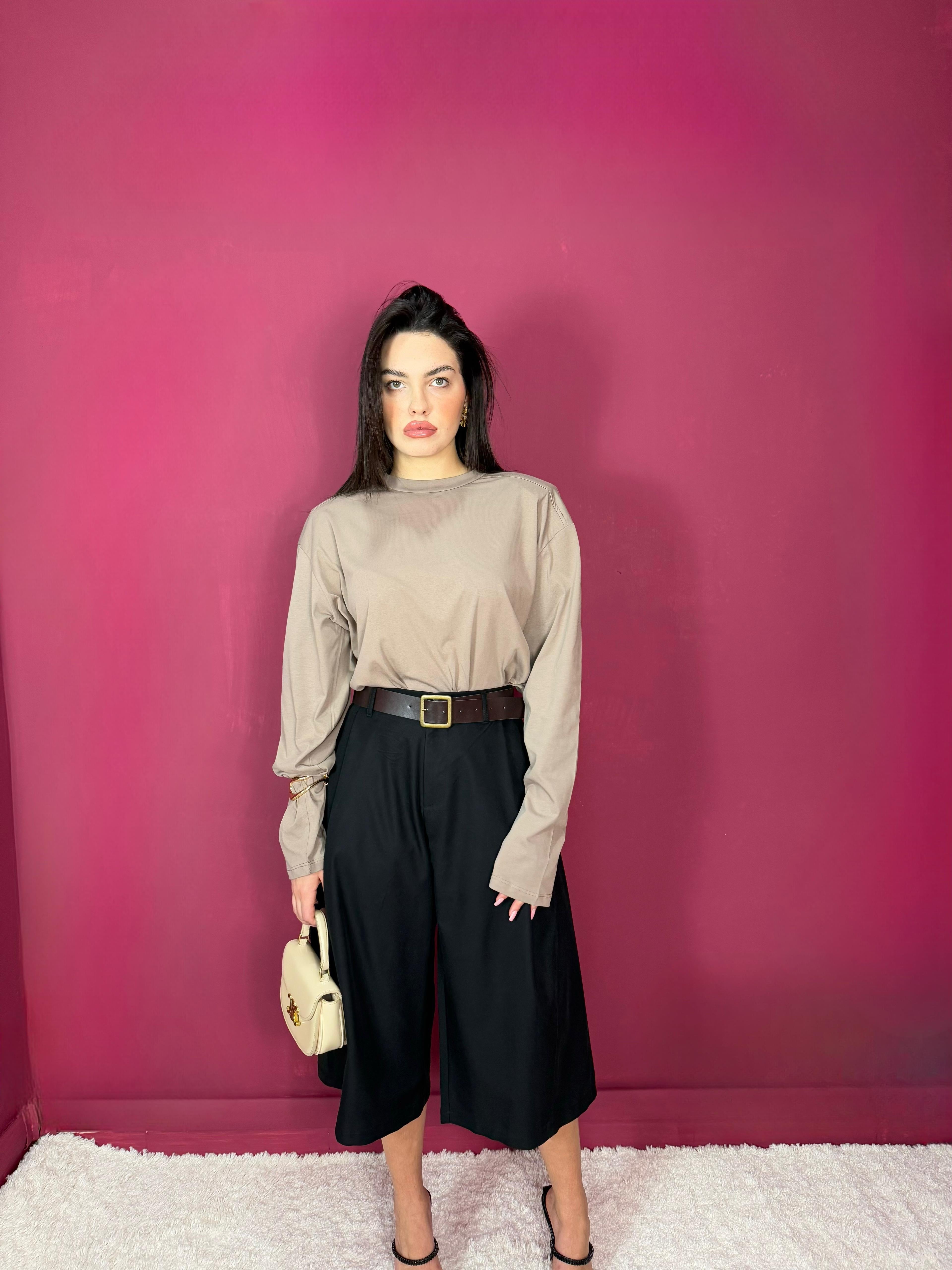 Bermuda Just Nero con Cintura