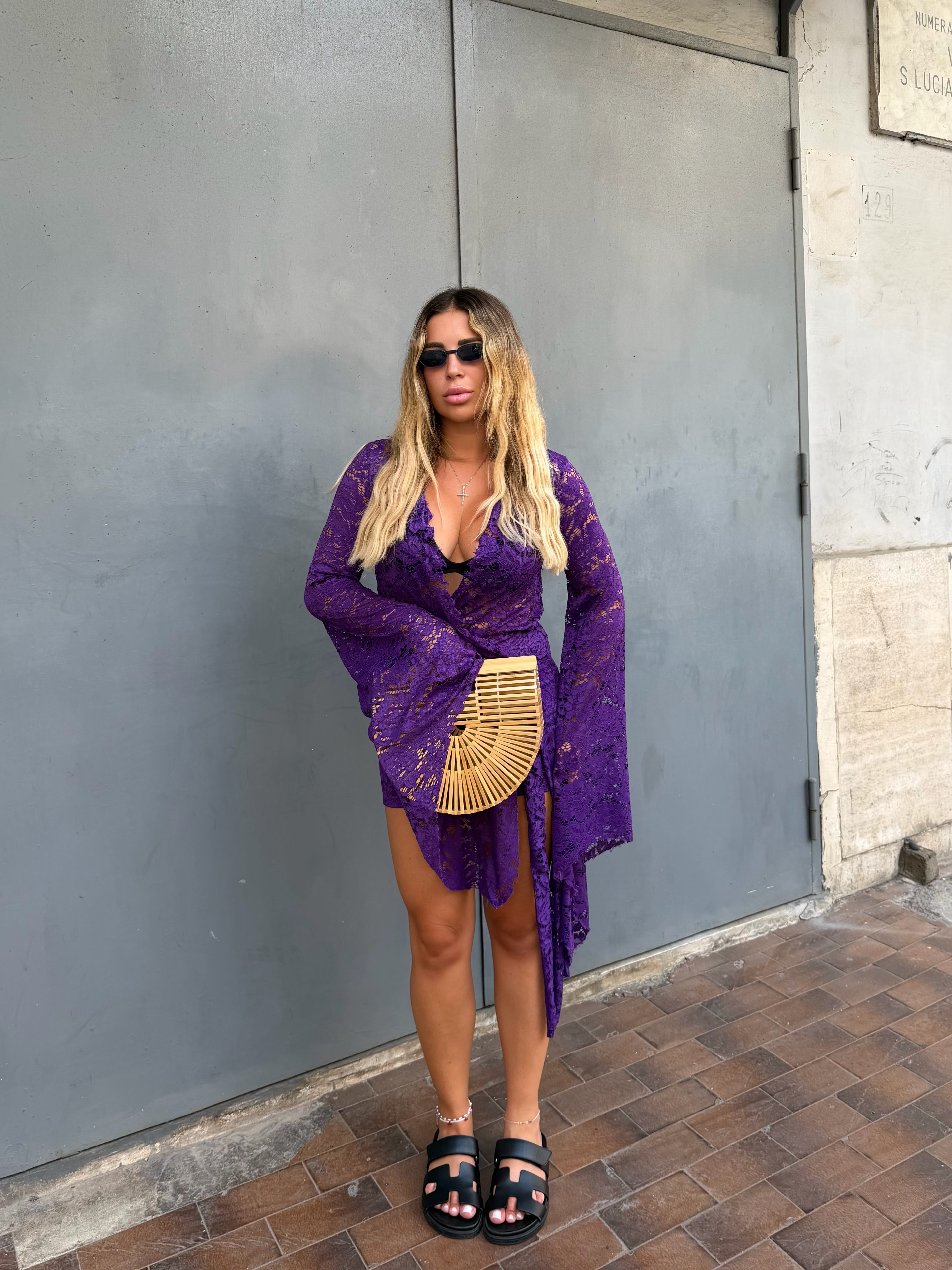 Abito Mare Pizzo Viola
