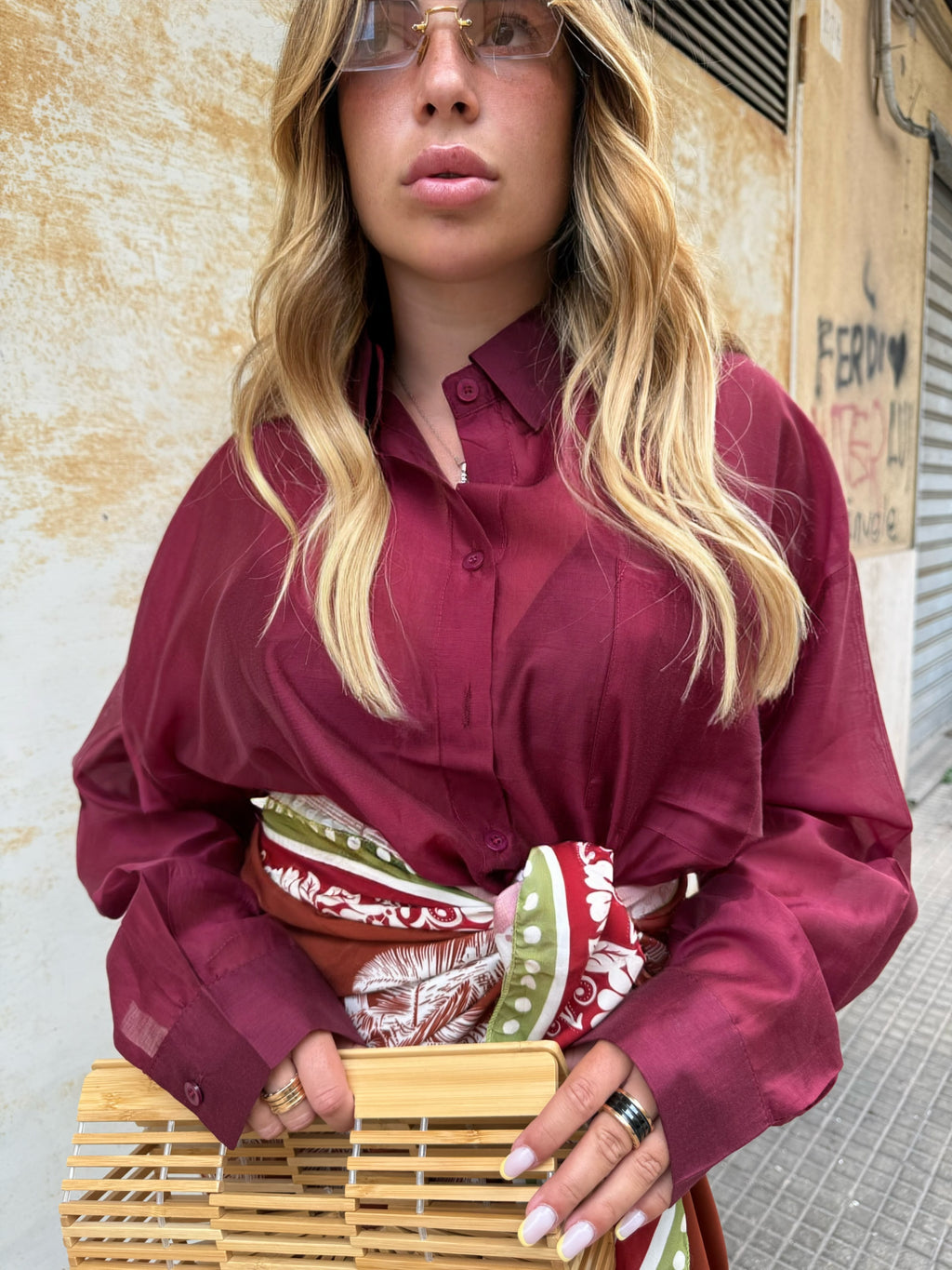 Camicia SemiVelata Bordeaux