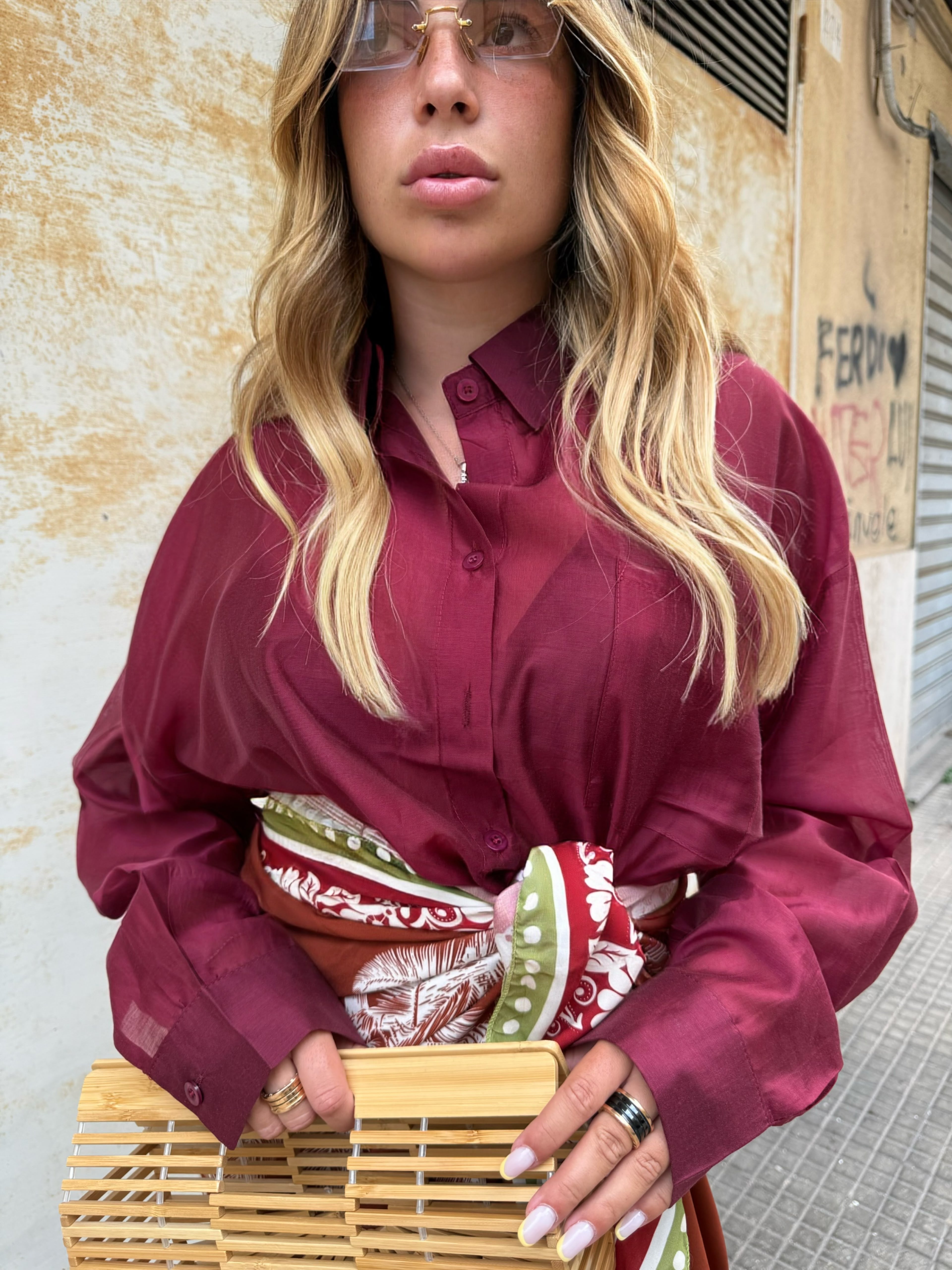 Camicia SemiVelata Bordeaux