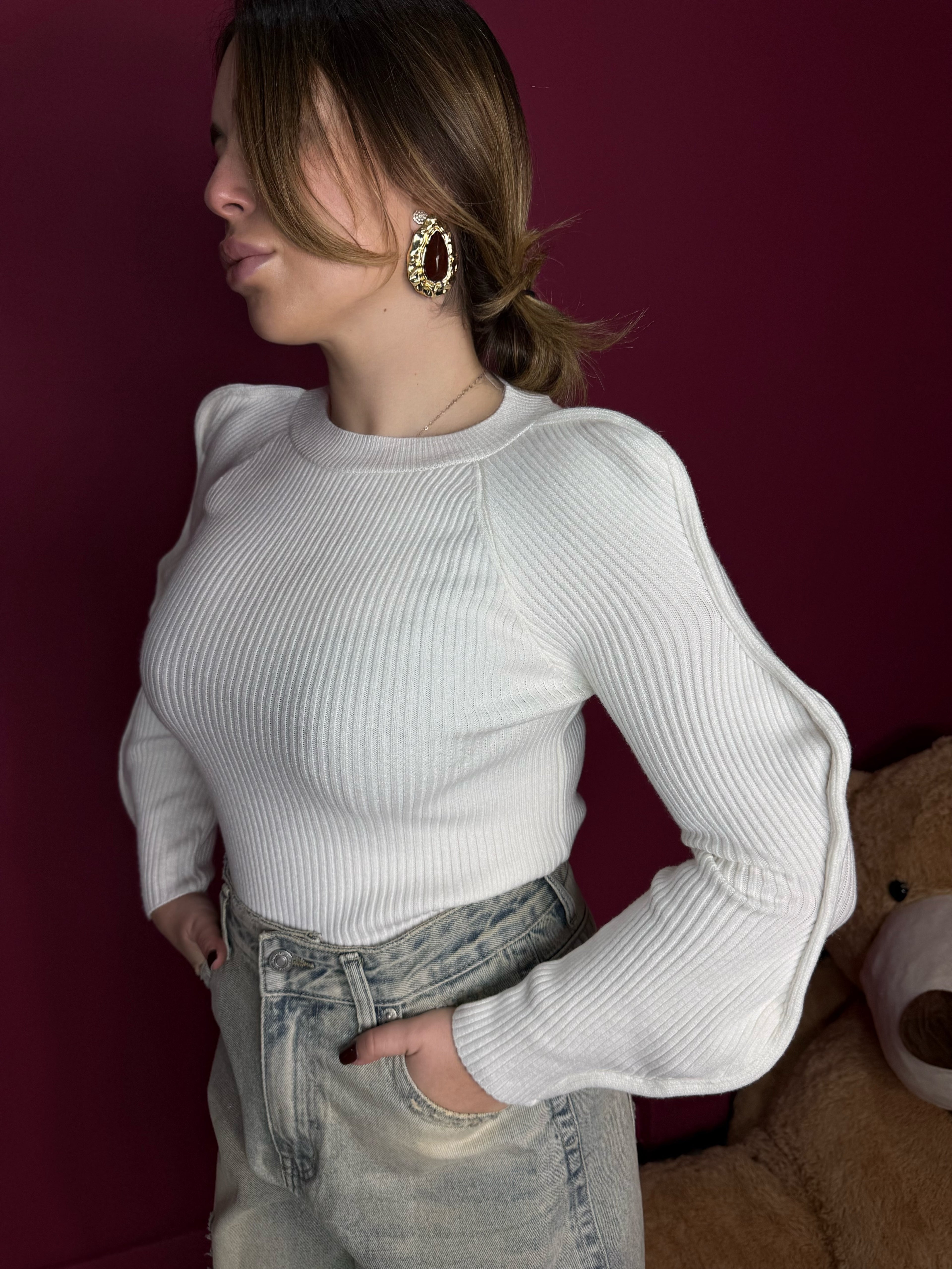 Maglioncino Onde Bianca