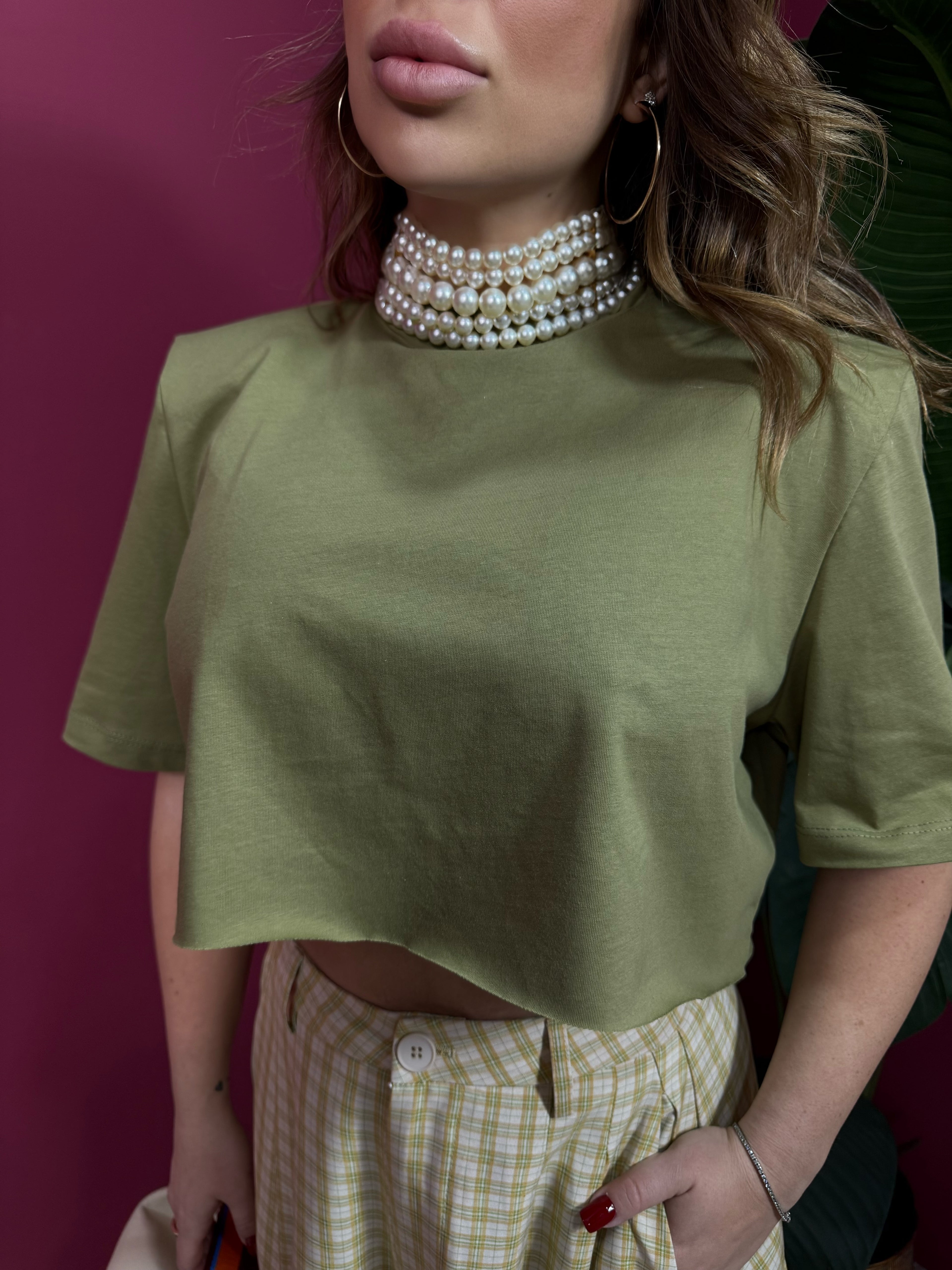 Shirt Crop Verde Just