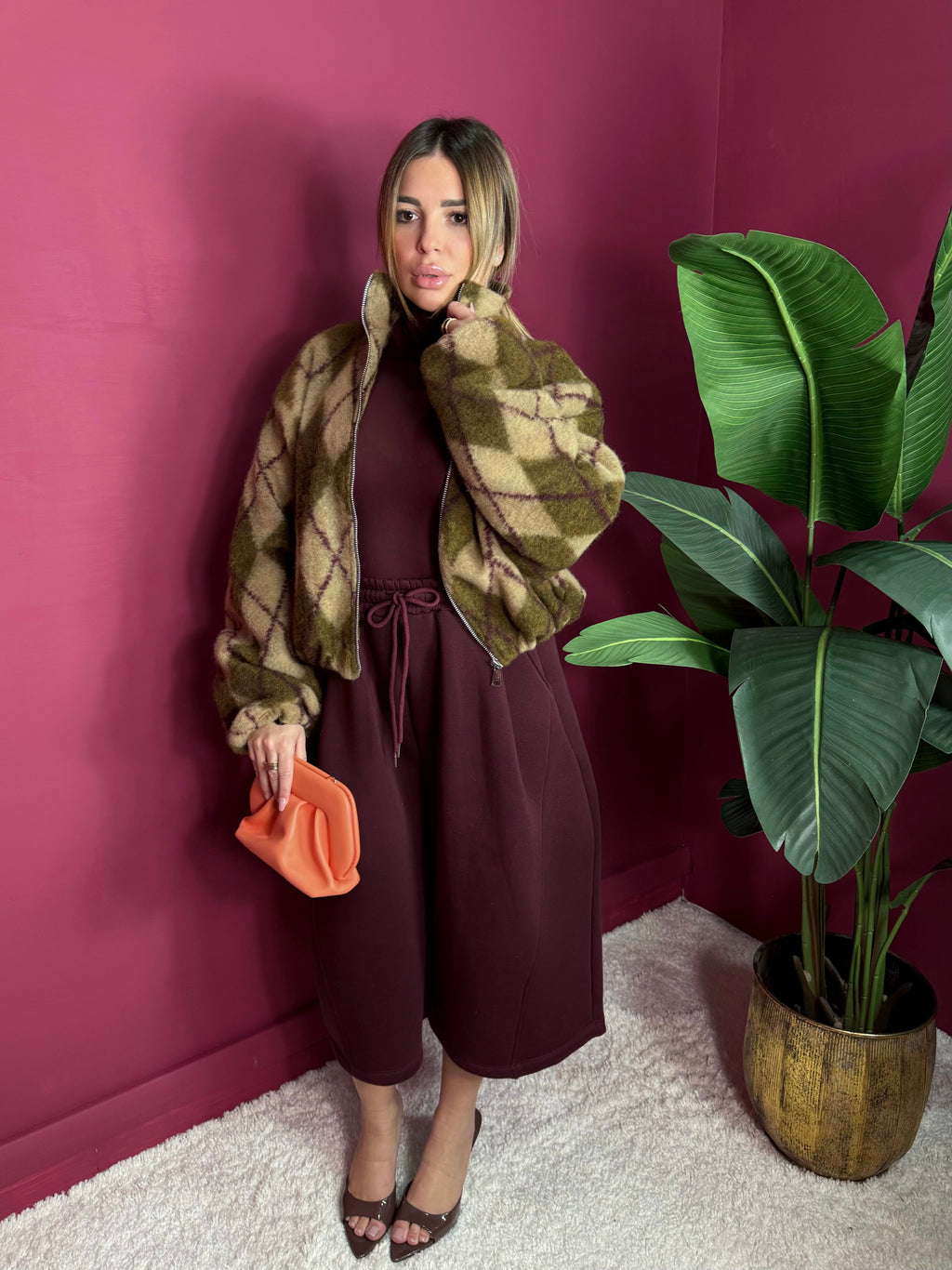 Bermuda Felpa Bordeaux