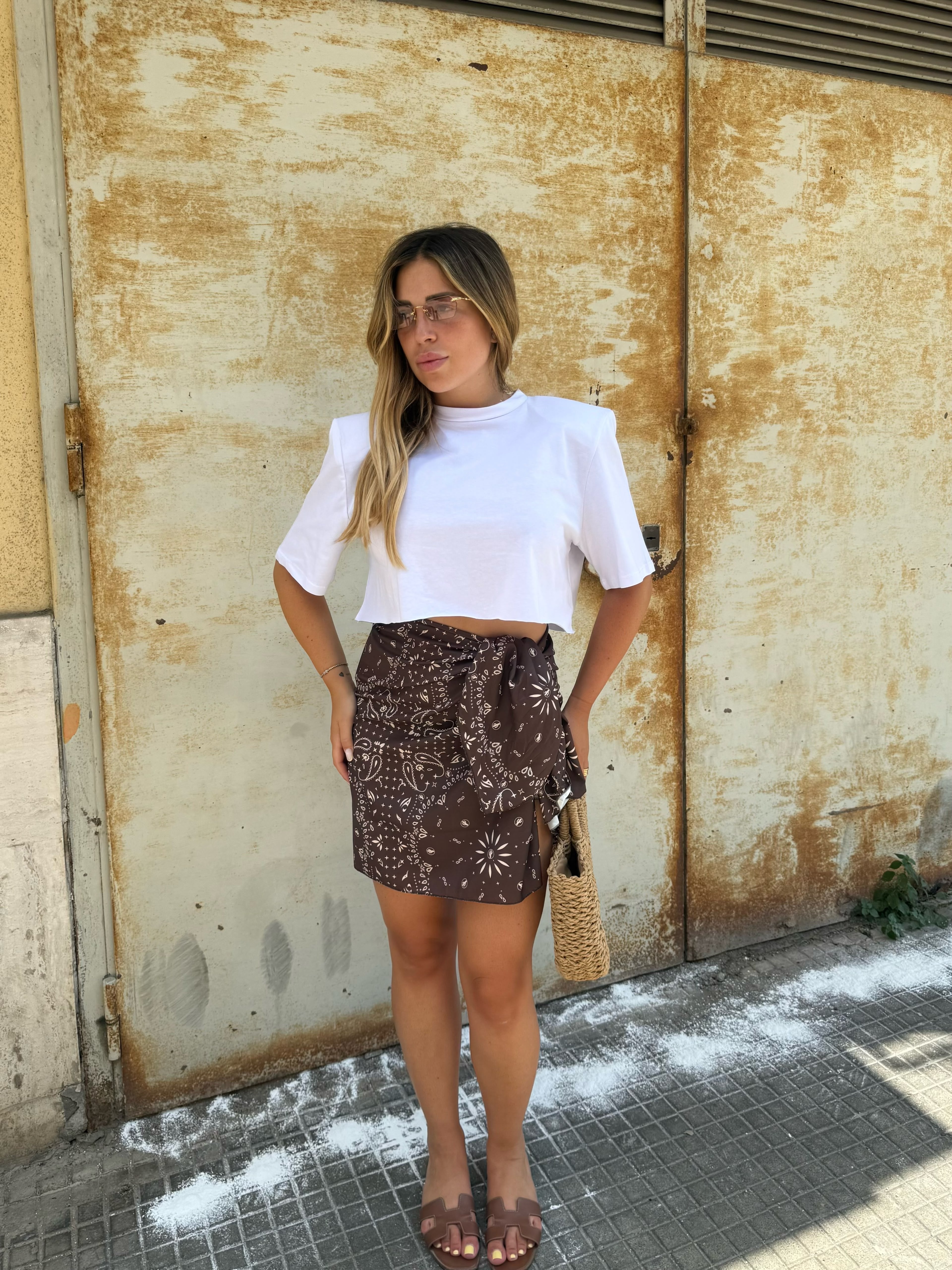 Pareo Corto bandana Marrone