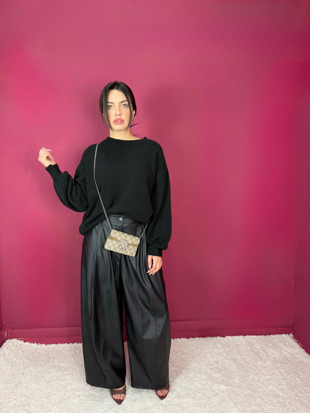 Pantalone EcoPelle Nero