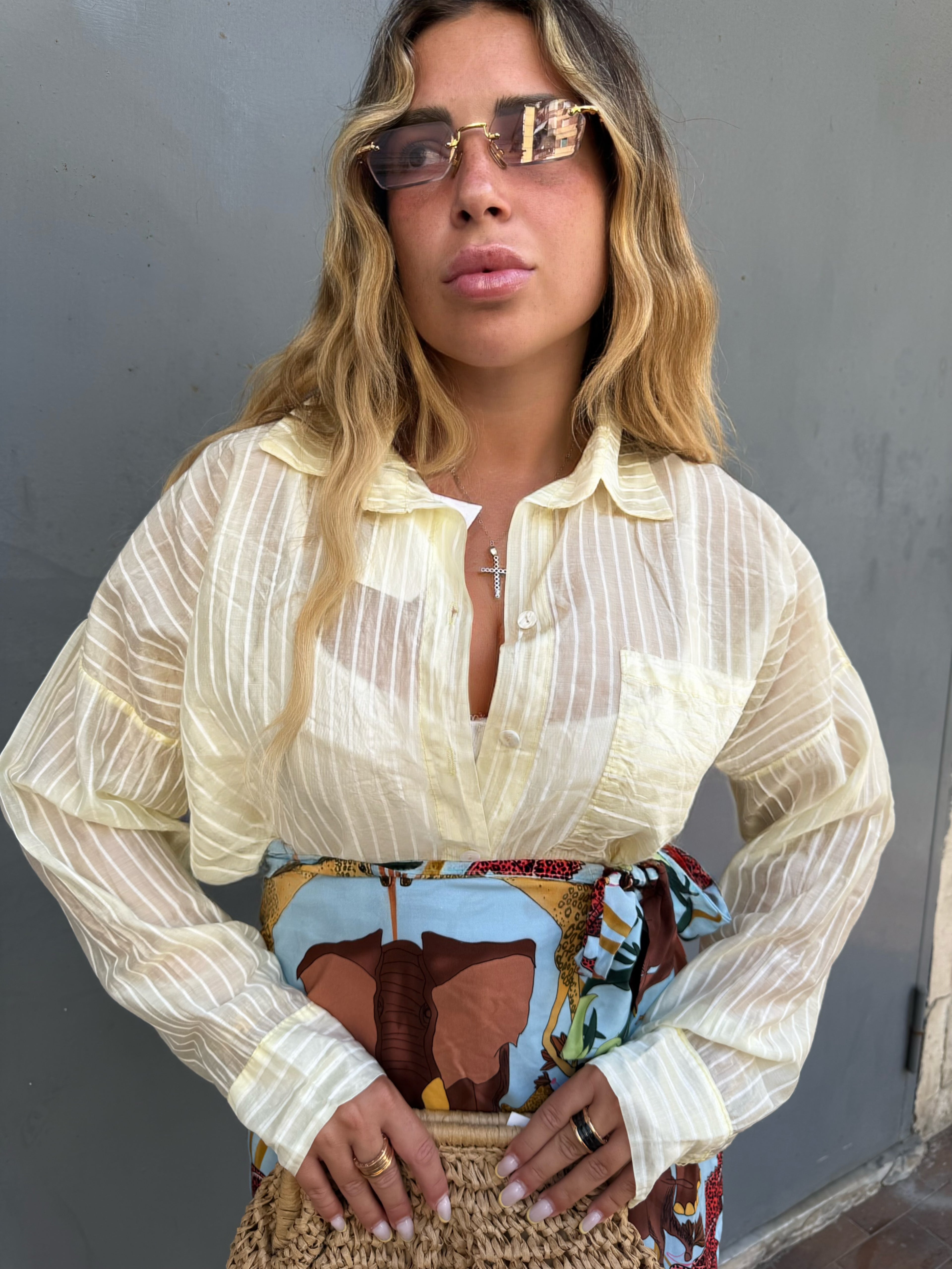 Camicia Righine Gialla