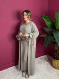 Abito con cardigan maxi